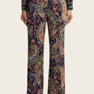 Calças Bootcut com Padrão Paisley Floral - Etro