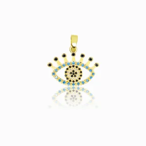 Pendente Olho Turco 24x18mm - Latão com Zircónia PD5077