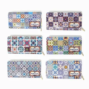 Conjunto 6un Carteira com Padrão Azulejos PT5032 (NÃO CORTIÇA)